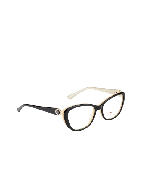 

Ted Smith Women Black & Cream-Coloured Full Rim Cateye Frames