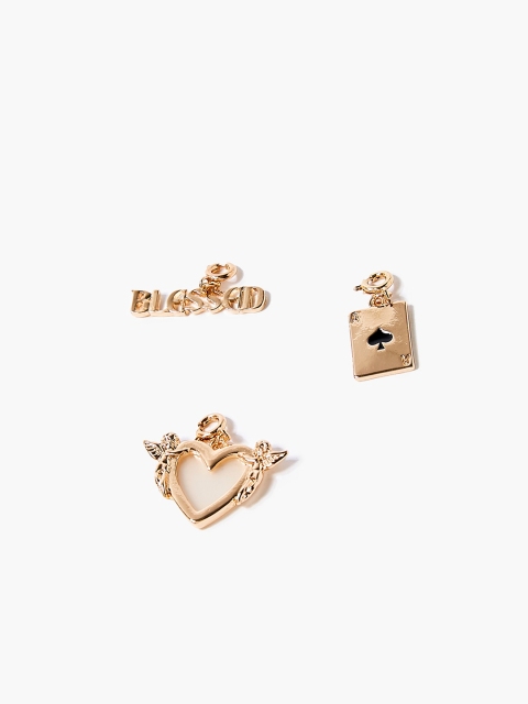 

FOREVER 21 Set Of 3 Gold-Toned Blessed Charm Pendants