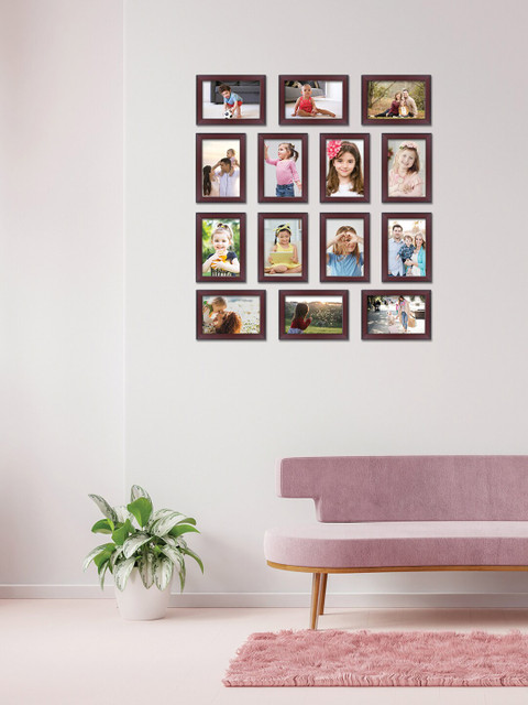 

RANDOM Set Of 14 Burgundy Solid Individual Wall Photo Frames