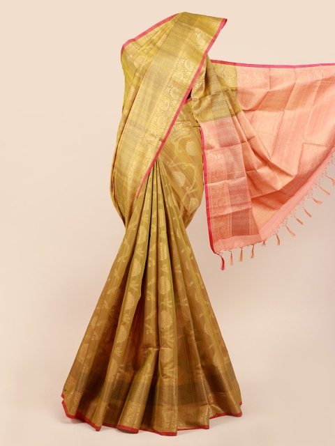 

Pothys Green Ethnic Motifs Cotton Blend Saree