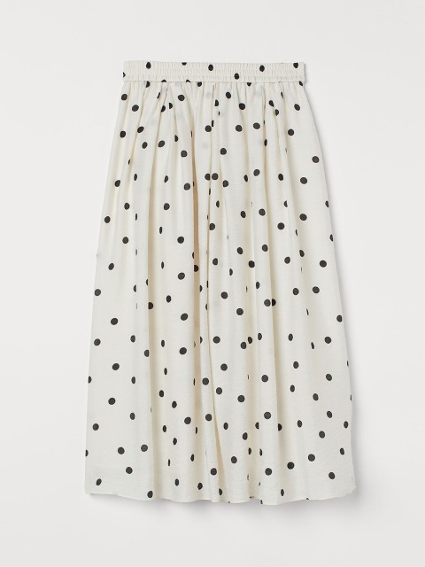 

H&M White & Black Printed Circular Skirt