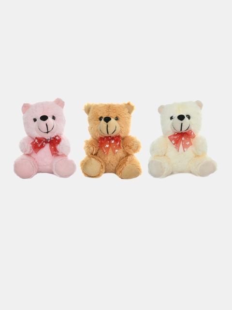 

DukieKooky Unisex Kids Pack Of 3 Little Teddy Bear Soft Toys, Pink