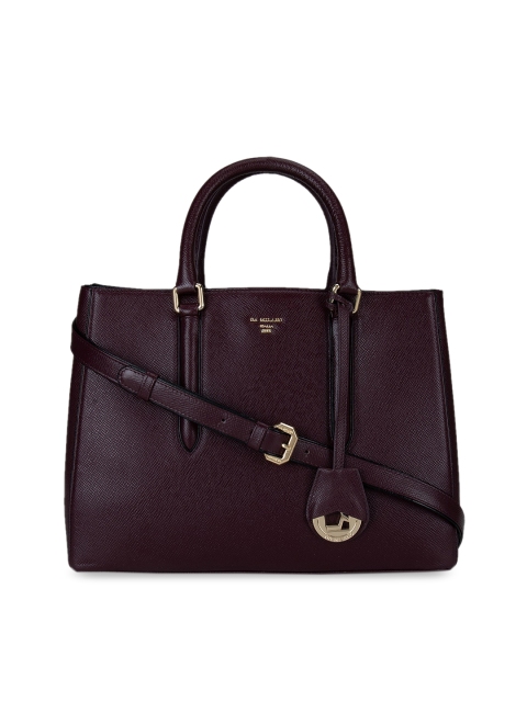 

Da Milano Burgundy Leather Structured Handheld Bag