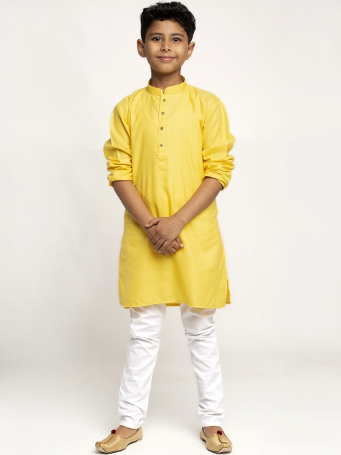 

KRAFT INDIA Boys Yellow Kurta with Pyjamas