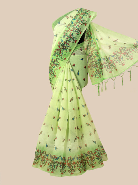 

Pothys Green Ethnic Motifs Jute Cotton Saree