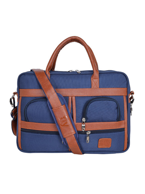 

Fly Fashion Unisex Blue & Brown 15 Inch Laptop Bag