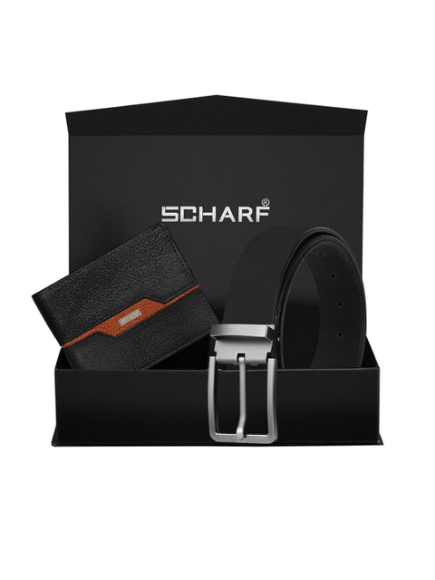 

SCHARF Men Black Solid Leather Accessory Gift Set