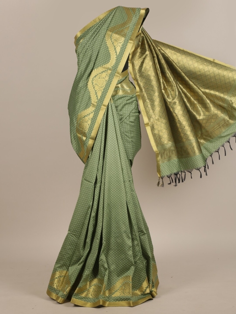 

Pothys Green & Gold Woven Design Art Silk Saree