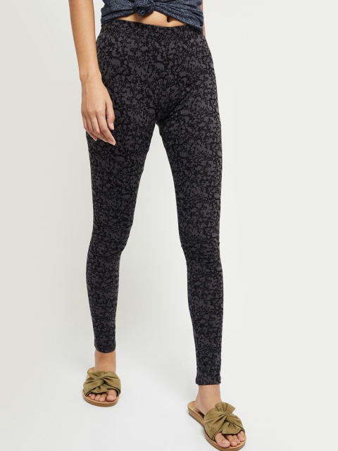 

max Women Grey Printed Regular Trousers Regular Trousers