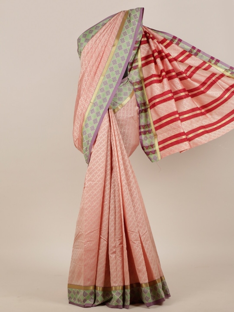 

Pothys Peach & Green Art Silk Saree