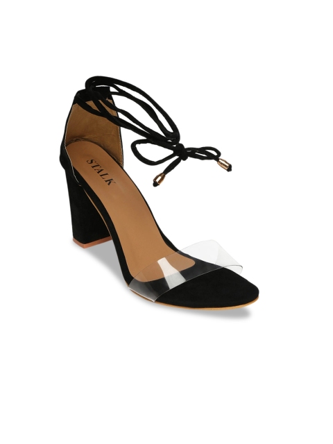 

STALK Black & Transparent Block Sandals