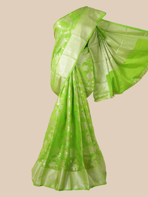 

Pothys Green Woven Design Silk Blend Saree