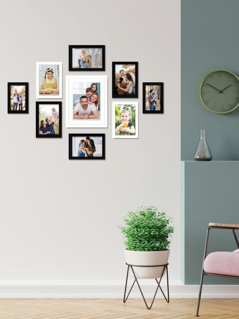 

RANDOM Set Of 9 Black & White Solid Individual Photo Frames