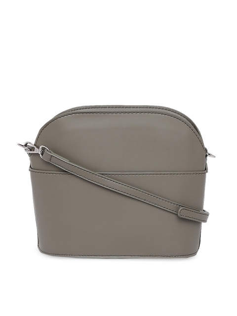 

People Olive Leather Structured Sling Bag with Quilted