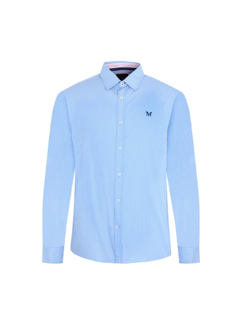 

Crew Clothing Men Blue Pinstriped Casual Shirt