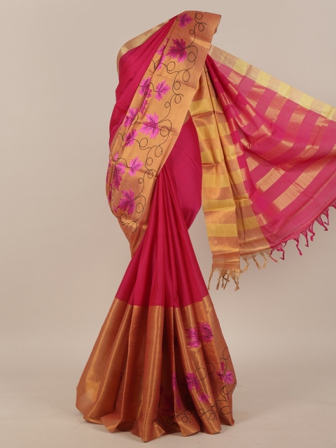 

Pothys Pink & Purple Woven Design Art Silk Saree