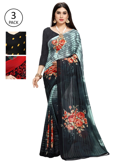 

KALINI Red & Yellow Pack of 3 Saree