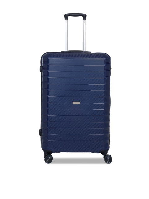 

Teakwood Leathers Adults Blue Textured Cabin Suitcase Trolley Bag