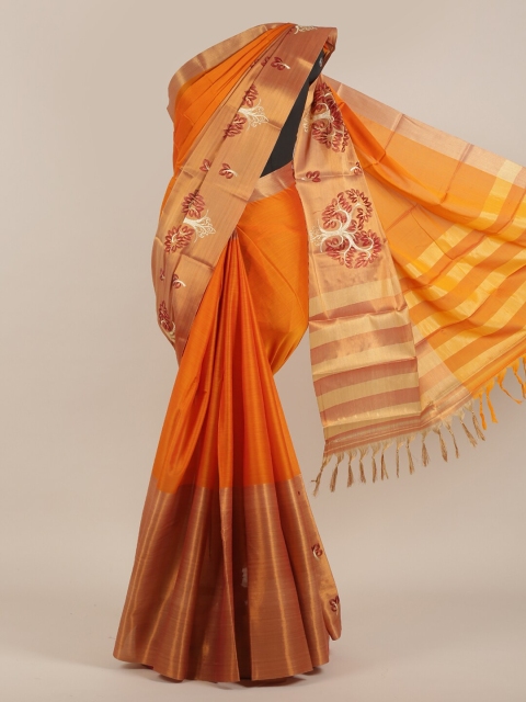 

Pothys Orange & White Woven Design Art Silk Saree