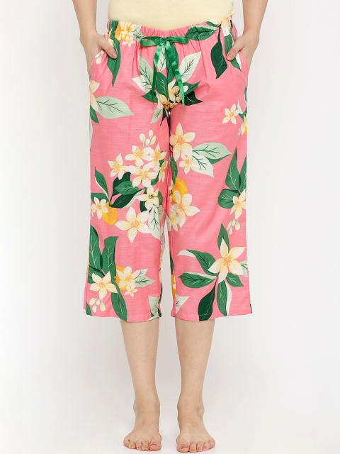 

Heart 2 Heart Women Pink & Green Printed Lounge Pants