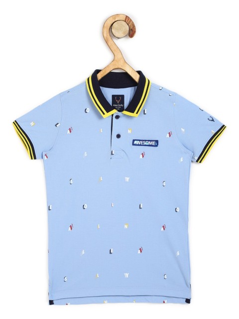 

Allen Solly Junior Boys Blue Printed Polo Collar Cotton T-shirt