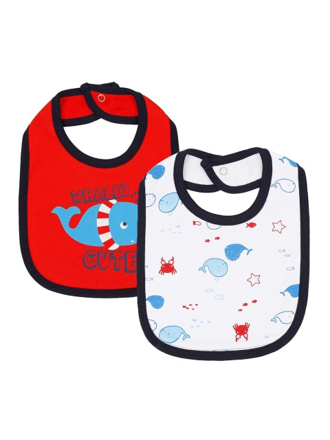 

Pantaloons Baby Infant Kids Pack Of 2 Pure Cotton Printed Bibs, Red