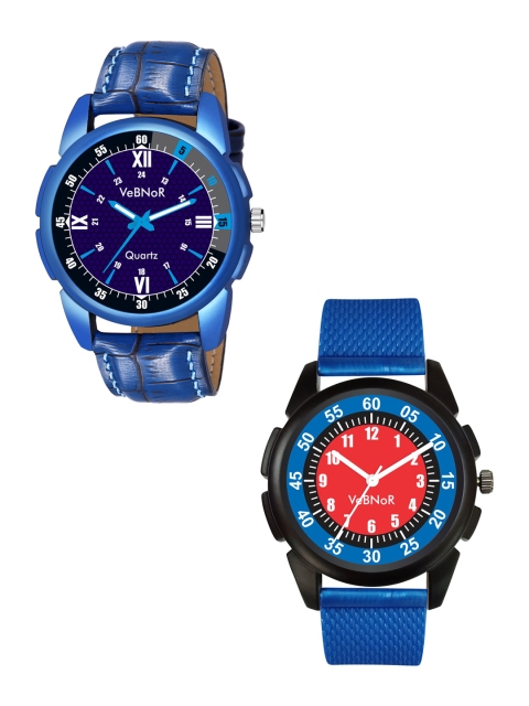 

VeBNoR Boys Blue Dial & Multicoloured Straps Analogue Watch
