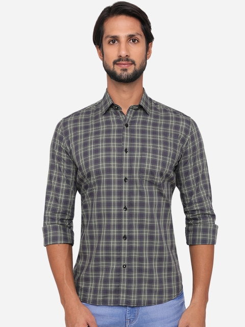 

Greenfibre Men Blue Slim Fit Checked Casual Shirt