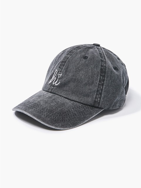 

FOREVER 21 Women Charcoal Grey Embroidered Baseball Cap