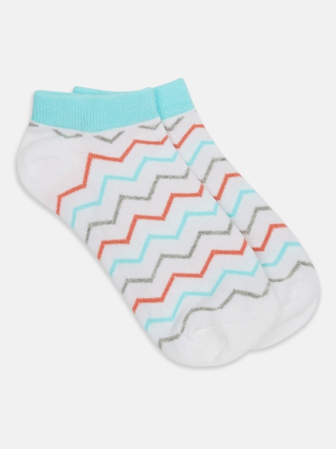 

Honey by Pantaloons Women Multi Striped Ankle-Length Socks, White