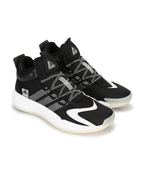 

ADIDAS Unisex Black & White PRO BOOST Mid Basketball Shoes