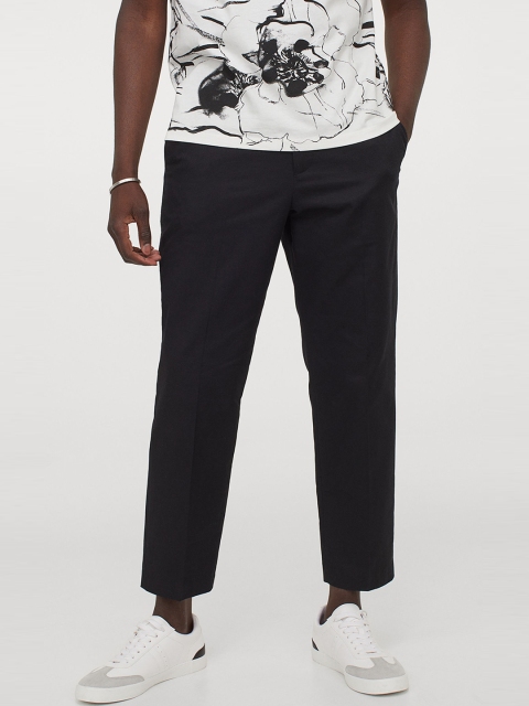 

H&M Men Blue Regular Fit Cropped Trousers