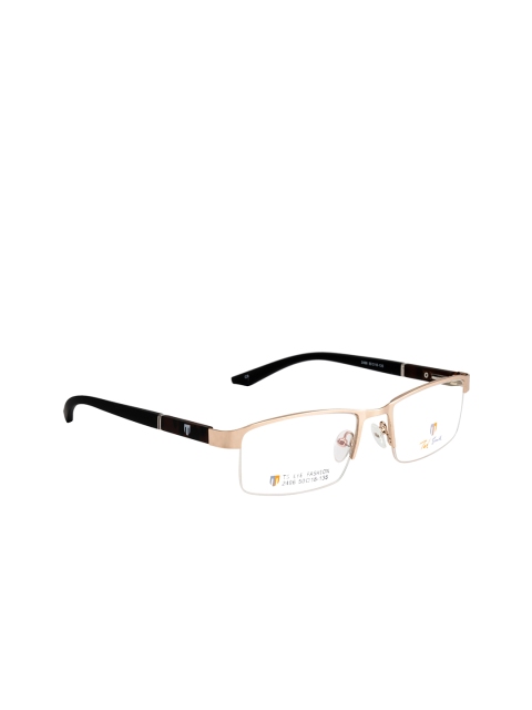 

Ted Smith Unisex Black & Gold-Toned Half Rim Wayfarer Frames