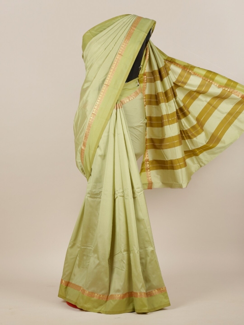 

Pothys Green & Gold-Toned Zari Art Silk Saree