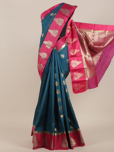 

Pothys Blue & Pink Woven Design Art Silk Saree