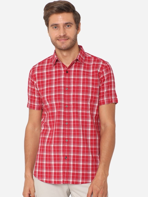 

JADE BLUE Men Red Slim Fit Tartan Checks Checked Casual Shirt