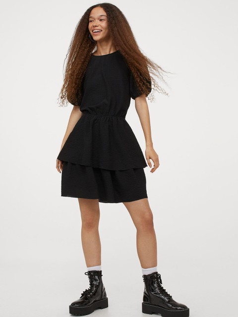 

H&M Women Black Open-backed Dress