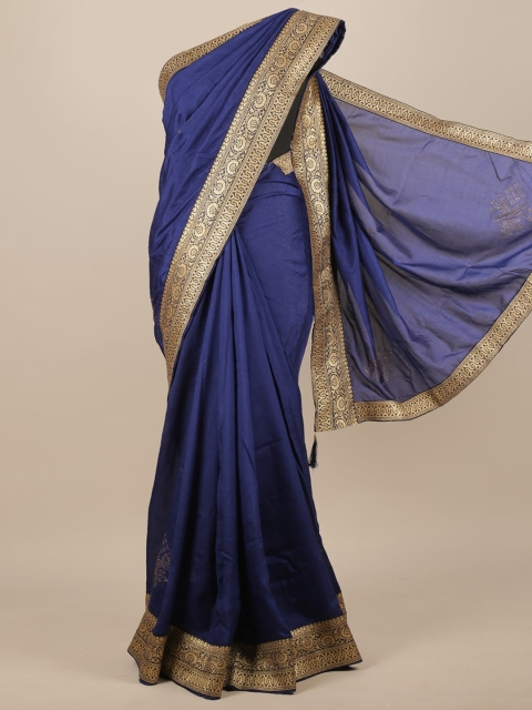 

Pothys Blue & Gold-Toned Jute Silk Saree