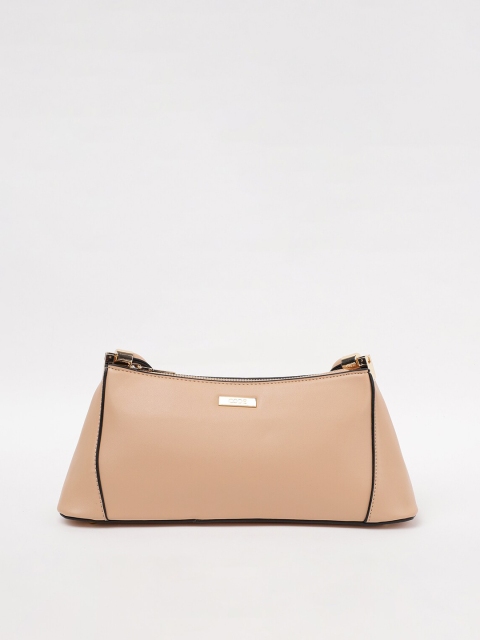 

CODE by Lifestyle Peach-Coloured Structured Hobo Bag