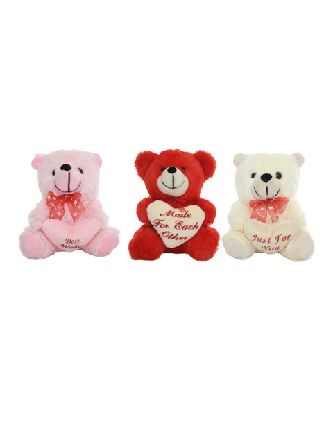 

DukieKooky Kids Set Of 3 Pink & Red Teddy Bear Soft Toy