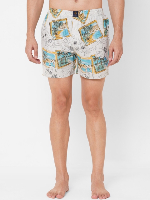 

URBAN SCOTTISH Men Grey & Blue Printed Cotton Boxers USBX2184-S