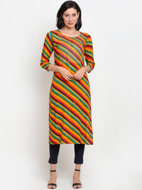 

Lovely Lady Women Multicoloured & Red Striped Kurta, Multi