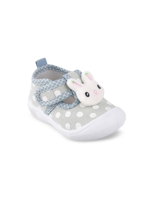 

Jazzy Juniors Girls Grey and White Printed Slip-On Sneakers with Velcro Fastening