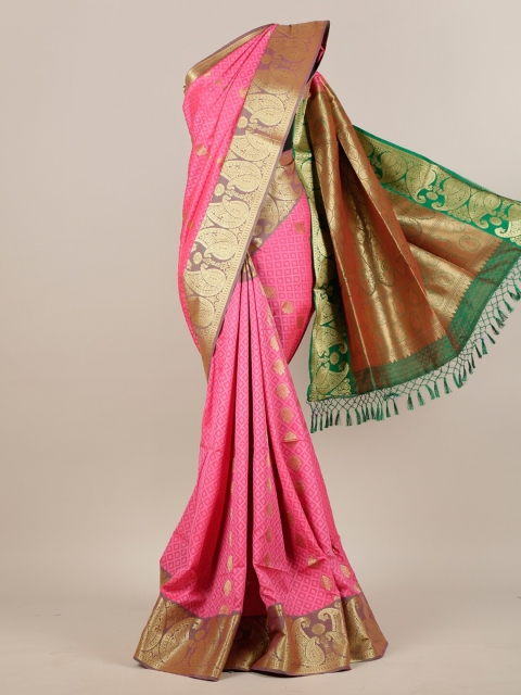

Pothys Pink Floral Zari Art Silk Saree