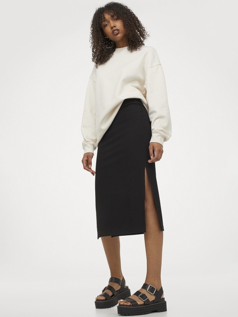 

H&M Black Knee-Length Skirt