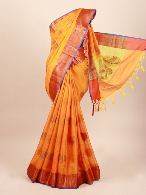 

Pothys Orange & Red Woven Design Saree