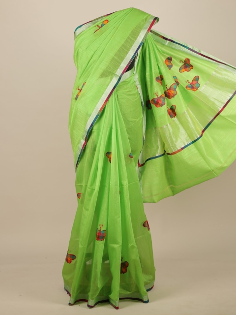

Pothys Green & Red Woven Design Patchwork Saree