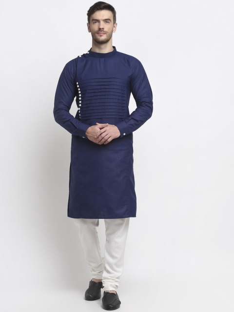 

Benstoke Men Navy Blue Kurta with Pyjamas