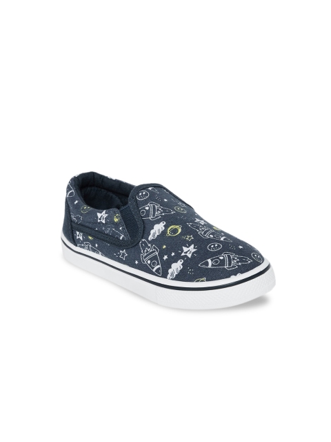 

Pantaloons Junior Boys Navy Blue & White Printed Slip-On Sneakers