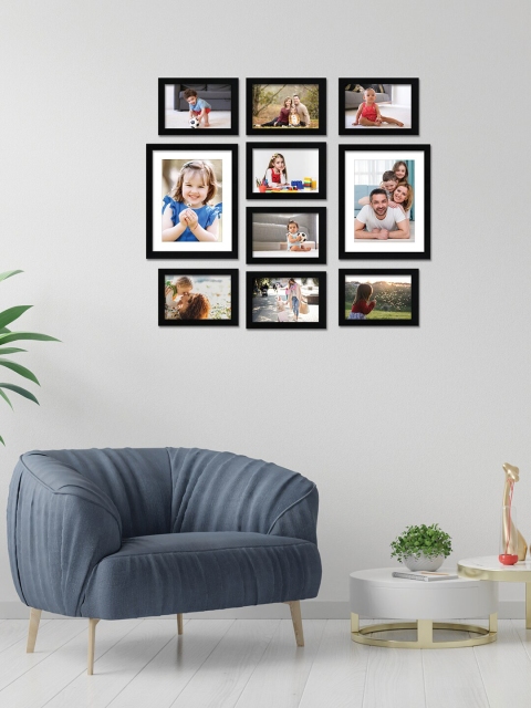 

RANDOM Set Of 10 Black Solid Individual Photo Frames